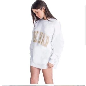 The Bar white and tan sweatshirt.